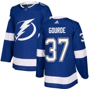 Herren Tampa Bay Lightning Eishockey Trikot Yanni Gourde #37 Authentic Königsblau Heim